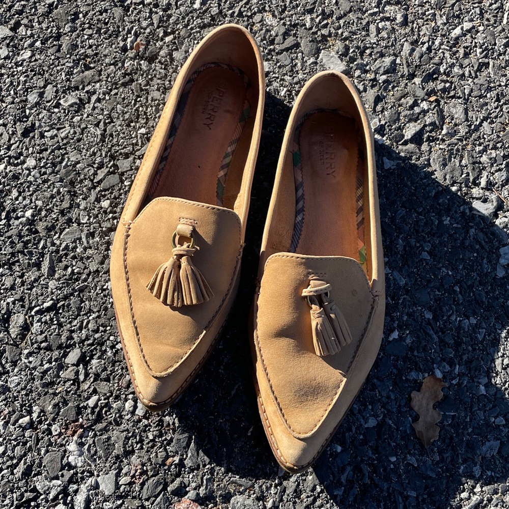Sperry genuine leather loafers pointed toe tassel